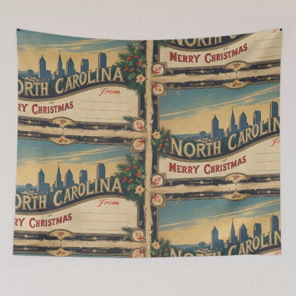 Item preview, Merry Christmas From North Carolina USA Postcard Greetings Retro Travel Vintage 2 designed and sold by TravelPostcardGems.