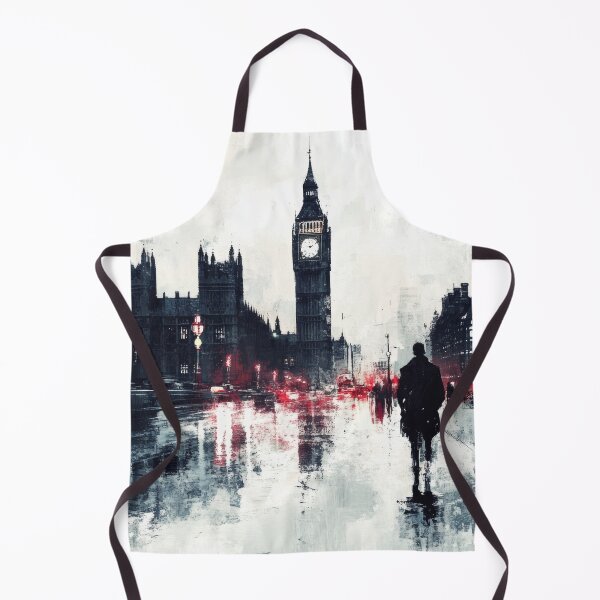 Item preview, A visit to a city in the rain with the silhouette of a man near Big Ben in London designed and sold by Jerhus.