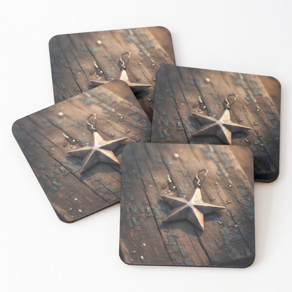 Item preview, Rusty Metal Star Ornament on Weathered Wood designed and sold by homydesign.