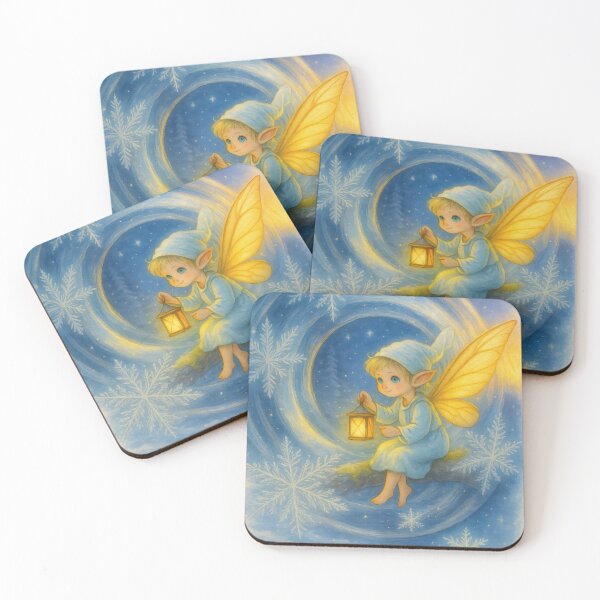 Item preview, Winter Fairy with Lantern – Watercolor Christmas Illustration designed and sold by Darlin8888.