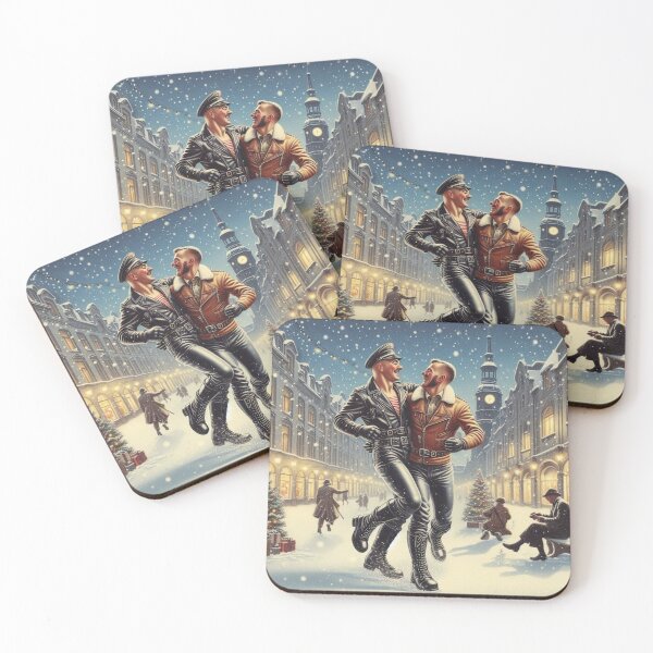 Item preview, 1940s Gay Christmas Vintage Snow In Love With You Berlin Gay Leather Tom of Finland Tribute Pride Graphic Design designed and sold by ItsAKinkThing.