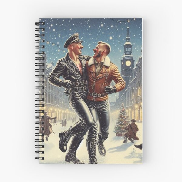 Item preview, 1940s Gay Christmas Vintage Snow In Love With You Berlin Gay Leather Tom of Finland Tribute Pride Graphic Design designed and sold by ItsAKinkThing.
