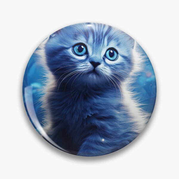 Item preview, A small blue cat, filled with wonder, amidst the luminous flowers in an enchanted forest. designed and sold by Jerhus.