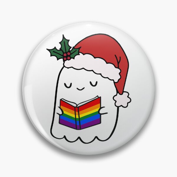 Item preview, Rainbow Pride Ghost – Cute Santa Hat Christmas Book Design designed and sold by Cannaxes Studio.