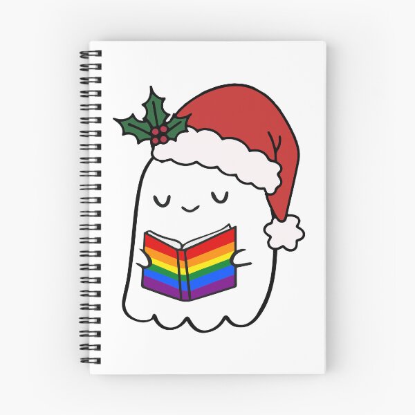Item preview, Rainbow Pride Ghost – Cute Santa Hat Christmas Book Design designed and sold by Cannaxes Studio.
