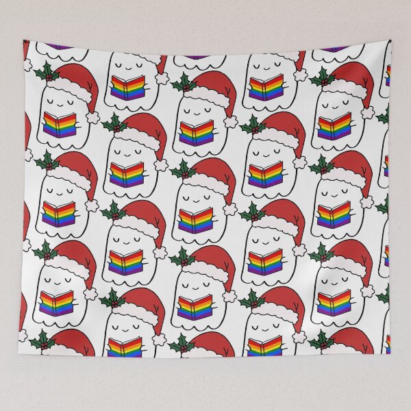 Item preview, Rainbow Pride Ghost – Cute Santa Hat Christmas Book Design designed and sold by Cannaxes Studio.