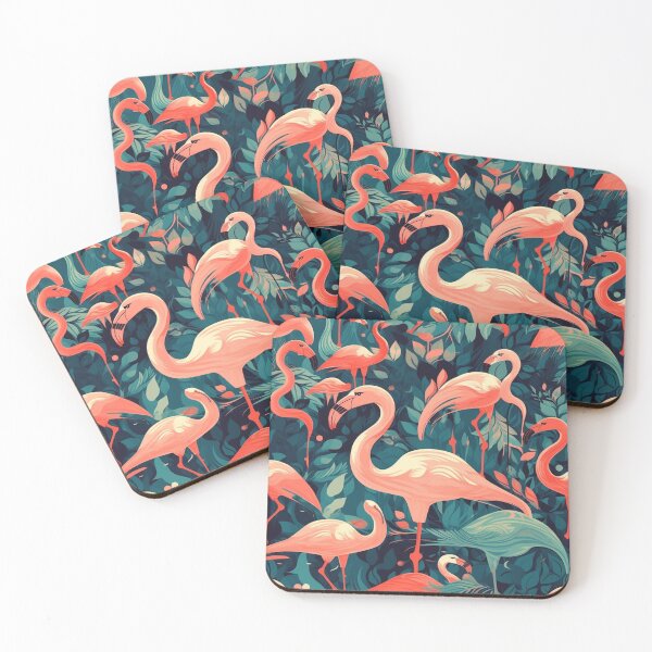 Item preview, Flamingos Surreal – Picasso-Inspired Abstract Bird Art Print designed and sold by SirMarcRichards.