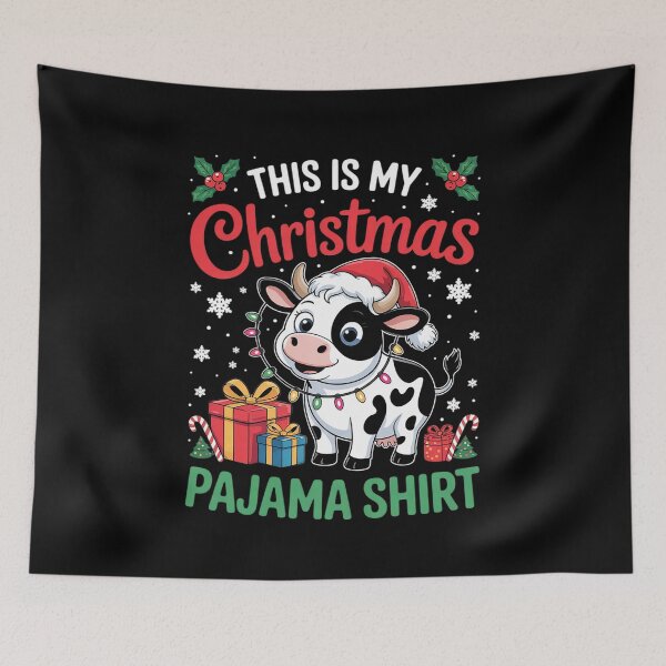 Item preview, This Is My Christmas Pyjama Santa Xmas Lights Cow  designed and sold by PowAcademy.
