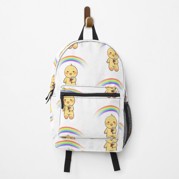 Item preview, “Cute Cartoon Chick with Flower Under Rainbow” designed and sold by Love3Happy.