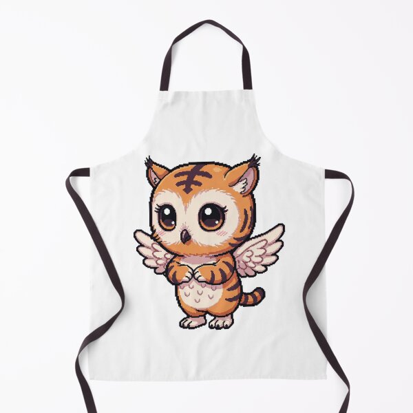 Item preview, Shy Baby Owl-Tiger with Tiny Wings – Adorable Kawaii Pixel Sticker designed and sold by Pixel Girl Aesthetic Studio.