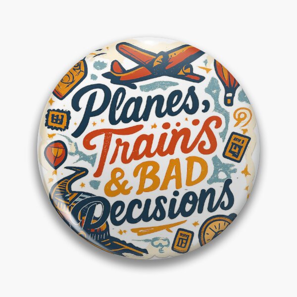 Item preview, Planes, Trains & Bad Decisions Adventure Vintage Travel designed and sold by Retro-Anime9.