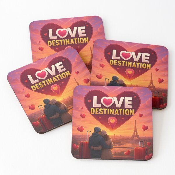 Item preview, Love Destination – Romantic Travel Valentine’s Day Poster • Paris Sunset Couple Illustration • Heart Balloons & Airplane Romance Art designed and sold by elgreko.