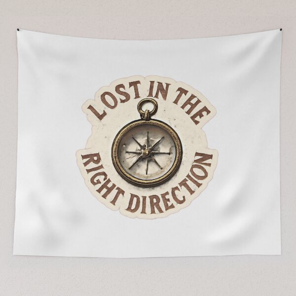 Item preview, Lost in the right direction Compass Adventure Vintage Travel designed and sold by Retro-Anime9.