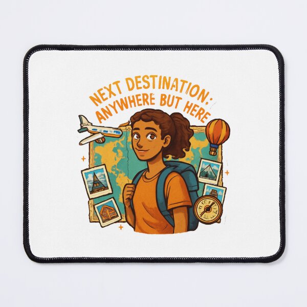 Item preview, Next Destination, Anywhere But Here Adventure Vintage Travel designed and sold by Retro-Anime9.