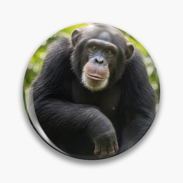 Item preview, Close-up Portrait of a Chimpanzee Sitting on the Grass designed and sold by homydesign.