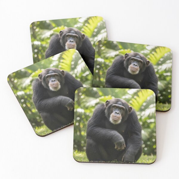 Item preview, Close-up Portrait of a Chimpanzee Sitting on the Grass designed and sold by homydesign.