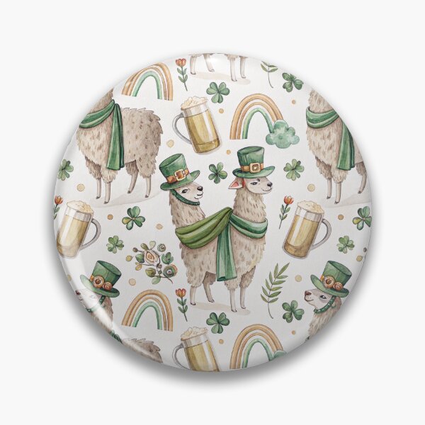 Item preview, St Patricks Day Lama, Irish Clover, Rainbows and Beer, Cute Animal Design, Festive Apparel, Holiday Gift, Watercolor Art designed and sold by Grang Art Artistic Designs.