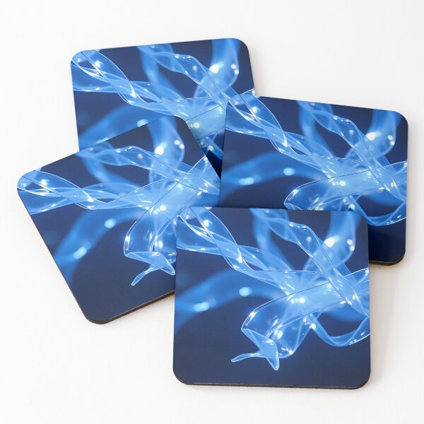 Item preview, Abstract Swirling Neon Blue Ribbons designed and sold by homydesign.
