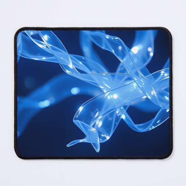 Item preview, Abstract Swirling Neon Blue Ribbons designed and sold by homydesign.
