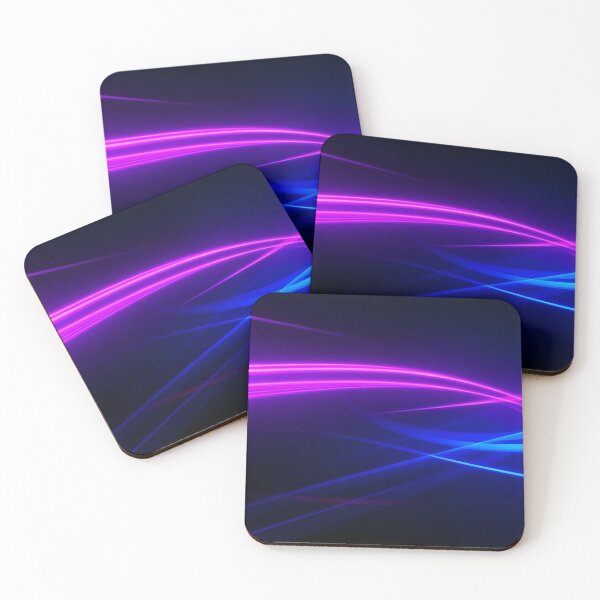 Item preview, Abstract flowing neon light trails in purple and blue designed and sold by homydesign.