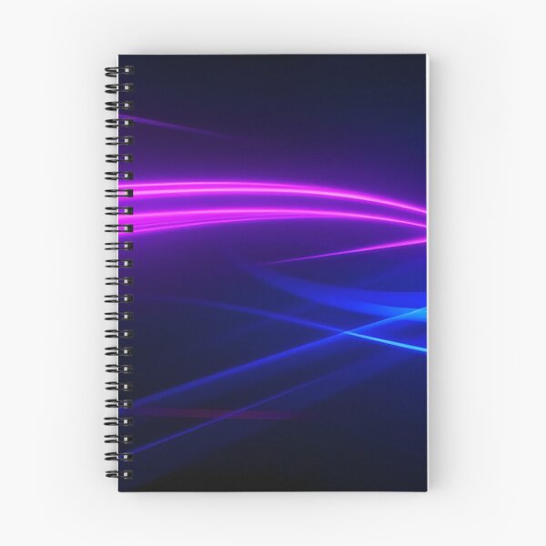 Item preview, Abstract flowing neon light trails in purple and blue designed and sold by homydesign.