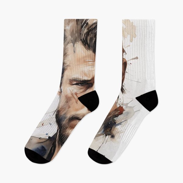 Item preview, An expressive portrait of Chris Hemsworth, with an artistic and detailed background, highlighting powerful features and intense emotions. designed and sold by Jerhus.