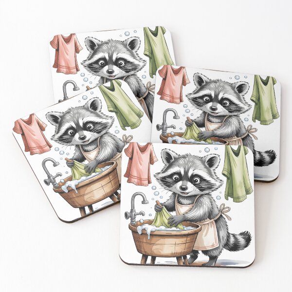Item preview, Raccoon Doing Laundry designed and sold by matek133.
