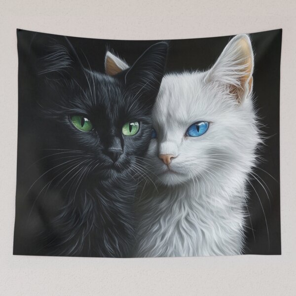Item preview, Black and white cats together designed and sold by Kat's Design Hub.