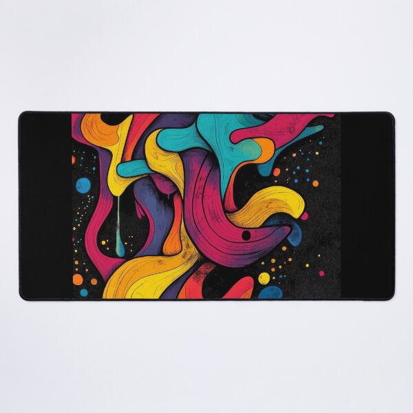 Item preview, Vibrant shapes dance against a black background, creating a symphony of brilliant colors. designed and sold by Jerhus.