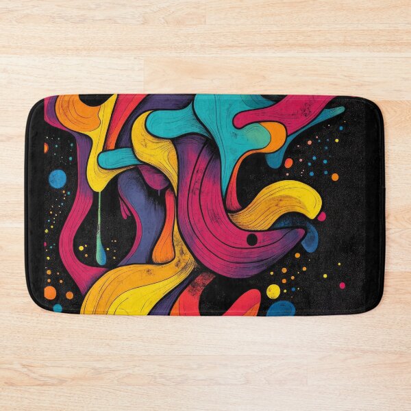 Item preview, Vibrant shapes dance against a black background, creating a symphony of brilliant colors. designed and sold by Jerhus.