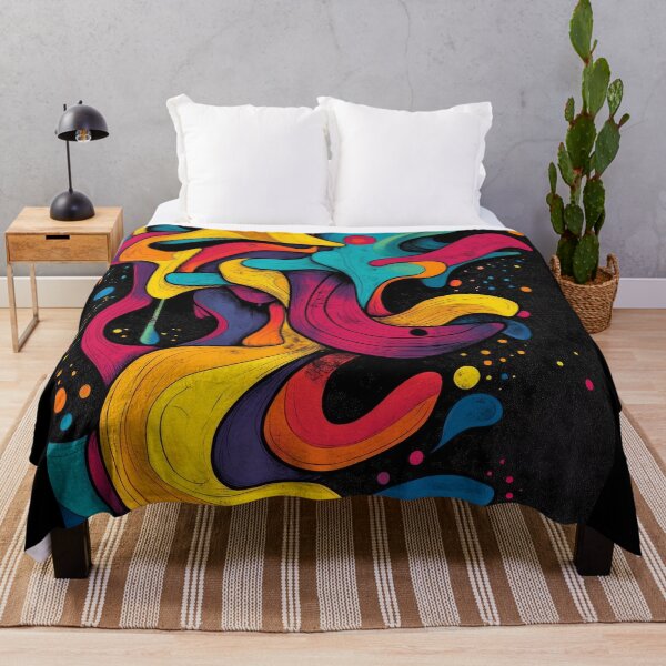 Item preview, Vibrant shapes dance against a black background, creating a symphony of brilliant colors. designed and sold by Jerhus.