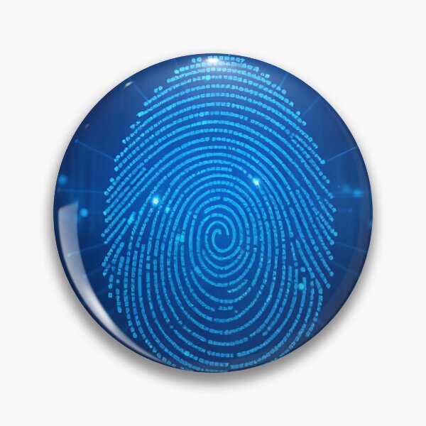 Item preview, Digital biometric fingerprint on a dark blue background designed and sold by homydesign.