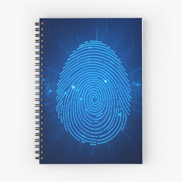Item preview, Digital biometric fingerprint on a dark blue background designed and sold by homydesign.