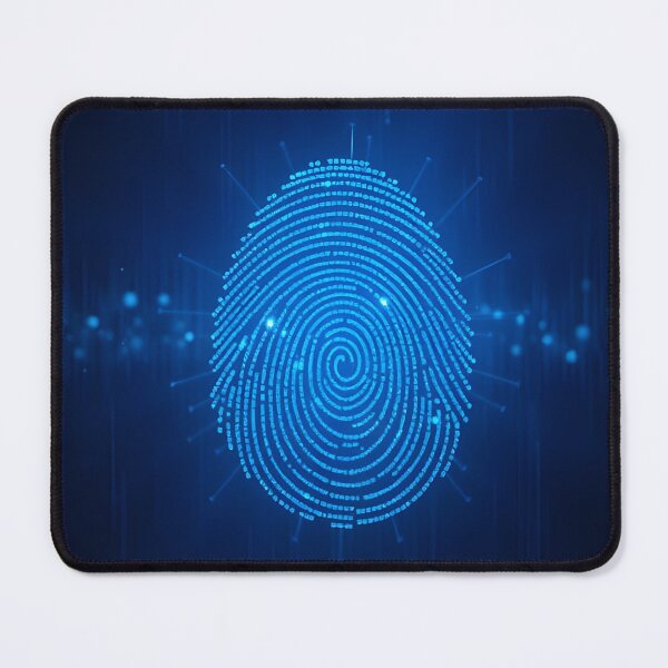 Item preview, Digital biometric fingerprint on a dark blue background designed and sold by homydesign.