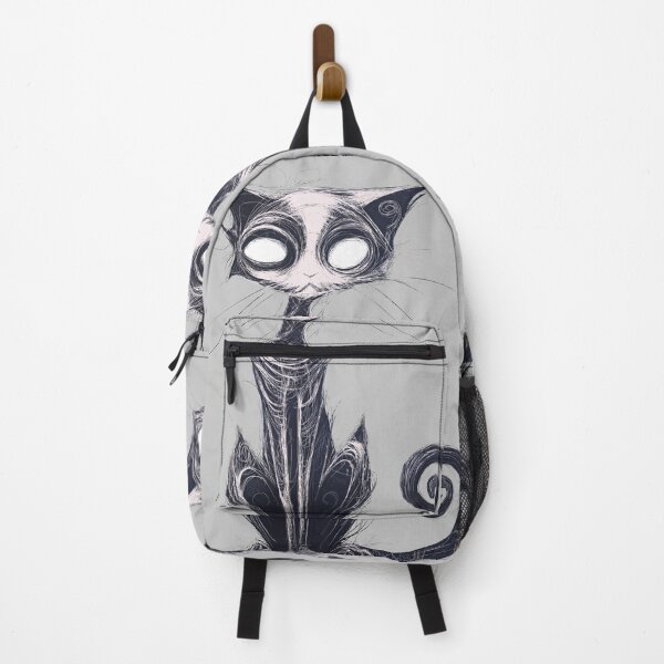 Item preview, Creepy Cute Whimsical Cat Black and White designed and sold by Shoot-The-Moon.