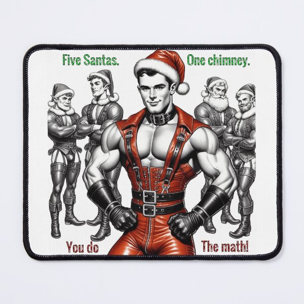 Item preview, Camp Christmas Gay Leather Collection Five Santas. One chimney. You do the math! Gay Leather Pride Graphic Design designed and sold by ItsAKinkThing.