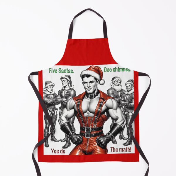 Item preview, Camp Christmas Gay Leather Collection Five Santas. One chimney. You do the math! Gay Leather Pride Graphic Design designed and sold by ItsAKinkThing.