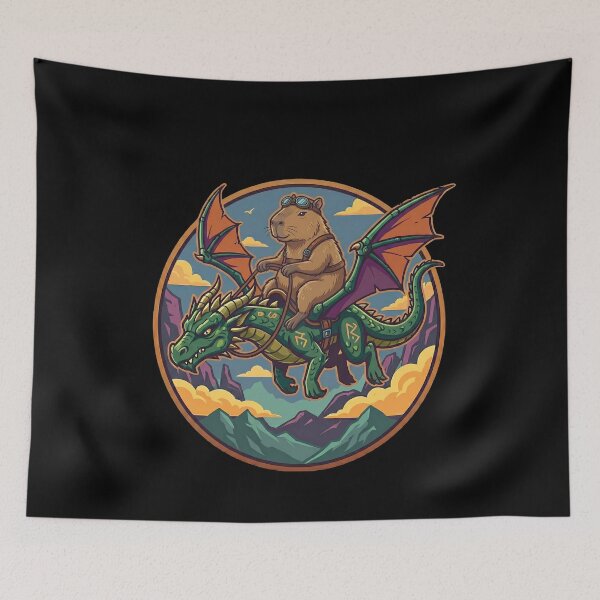 Item preview, Capybara Dragon Rider Fantasy designed and sold by k3rstman1.