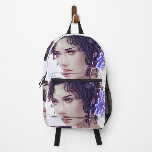 Item preview, Girl with Purple Eyes – Surreal Portrait Art | Fantasy Character Print designed and sold by SirMarcRichards.