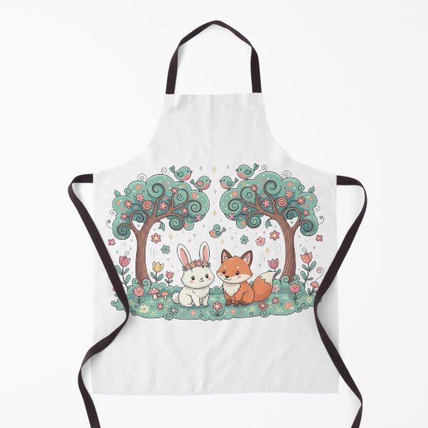 Item preview, Whimsical Bunny and Fox in Floral Grove designed and sold by Krfto.