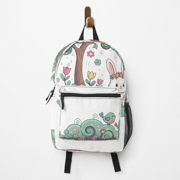 Item preview, Whimsical Bunny and Fox in Floral Grove designed and sold by Krfto.