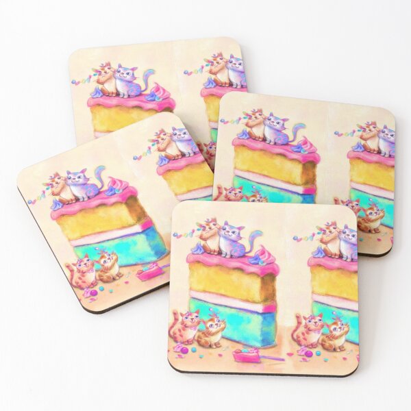 Item preview, Whimsical Cat Cake Party – Artistic Illustration designed and sold by TreatLLC.