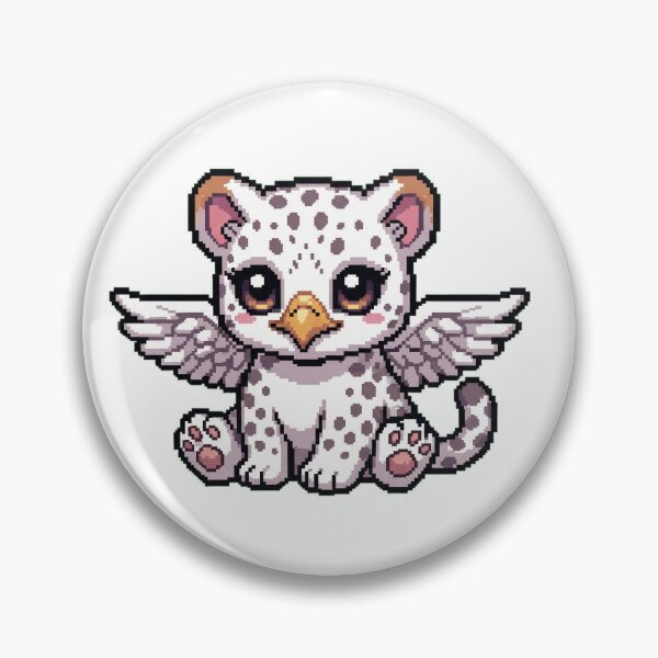 Item preview, Baby Snow-Eagle Cutie – Winged Kawaii Pixel Hybrid Sticker designed and sold by Pixel Girl Aesthetic Studio.