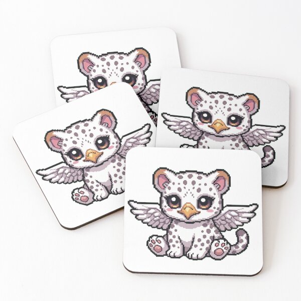 Item preview, Baby Snow-Eagle Cutie – Winged Kawaii Pixel Hybrid Sticker designed and sold by Pixel Girl Aesthetic Studio.
