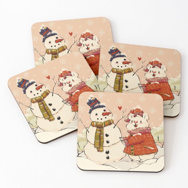 Item preview, Kawaii MochiBear building a Snowman designed and sold by Sema Yelgi.