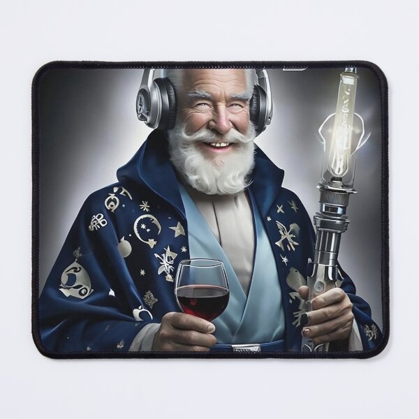 Item preview, Cool Santa with Wine and Headphones designed and sold by newvisionart191.