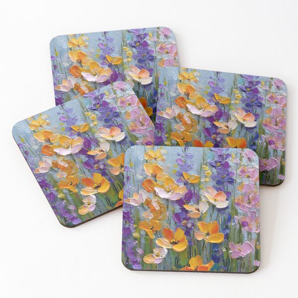 Item preview, Pastel Impressionist Spring Wildflowers Vertical Meadow Art designed and sold by daila70.