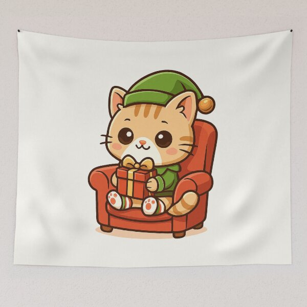 Item preview, Cute Christmas Elf Cat designed and sold by HoopeStylee.
