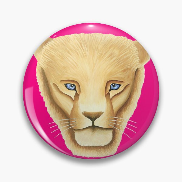 Item preview, Lion head portrait design candy pink background big cat unique gift present artwork designed and sold by Arniesart85.