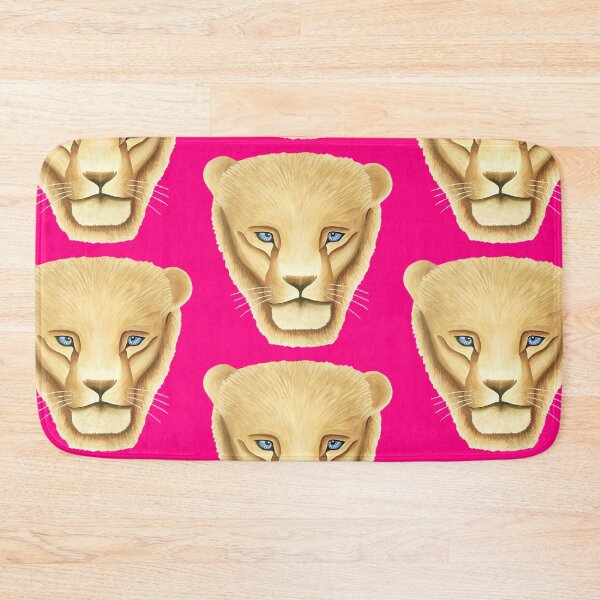 Item preview, Lion head portrait design candy pink background big cat unique gift present artwork designed and sold by Arniesart85.